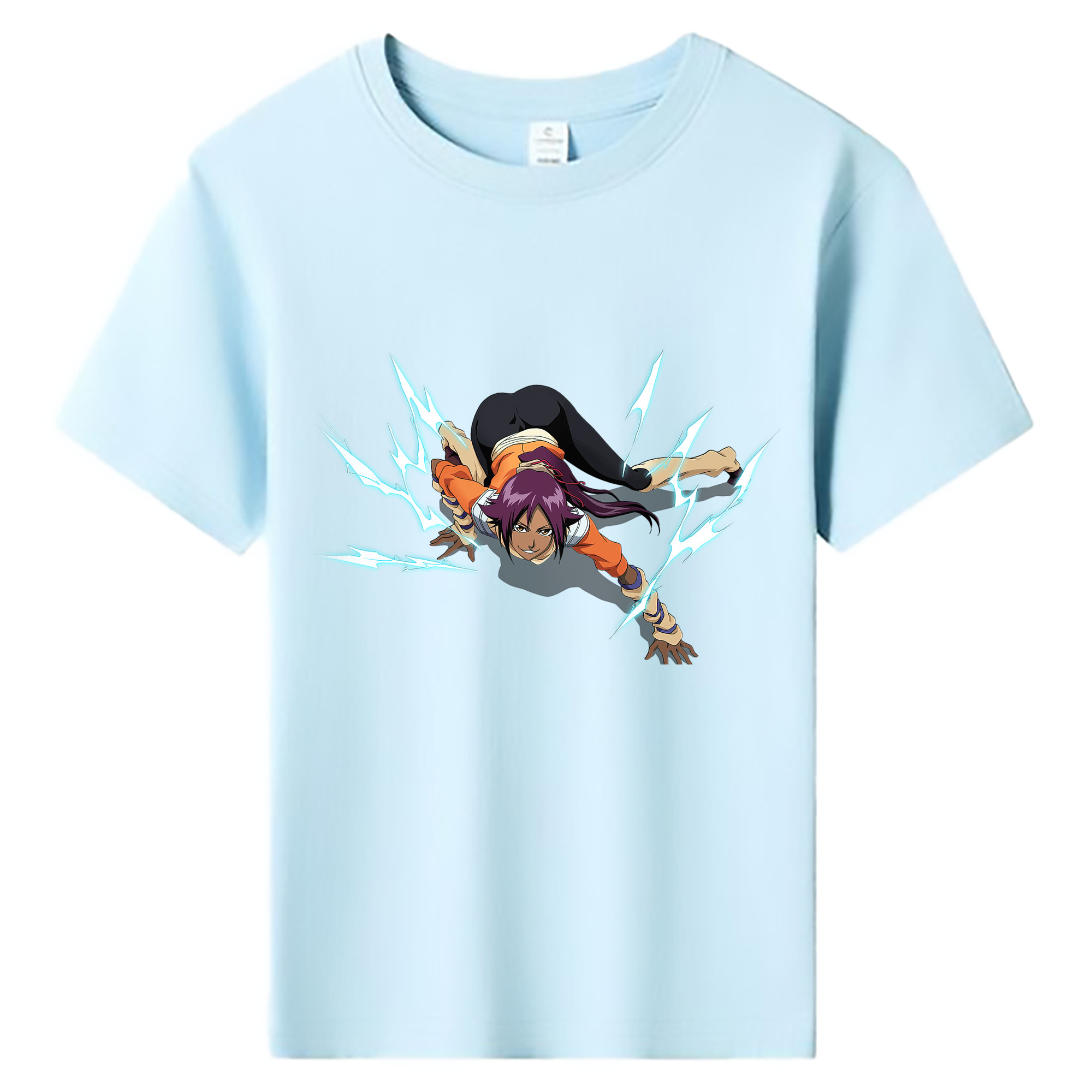 （画像用） ブリーチ 四楓院 夜一（しほういん よるいち） BLEACH Shihouin Yoruichi 綿100％キッズTシャツ（フロントプリント）